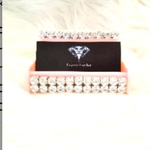 Pink bling business card holder